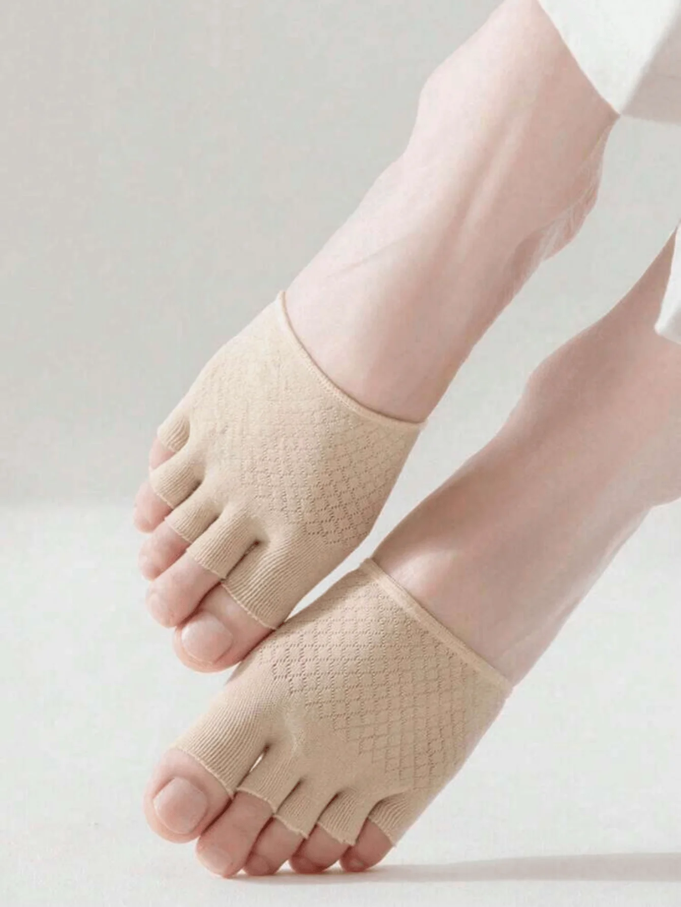Sd6a9b4e064e042439e5b99645677b9d28 Cotton Half Toe Five Finger Womens Invisible Thin High Heeled Shoes with Front Opening Socks and (New) - Image 1