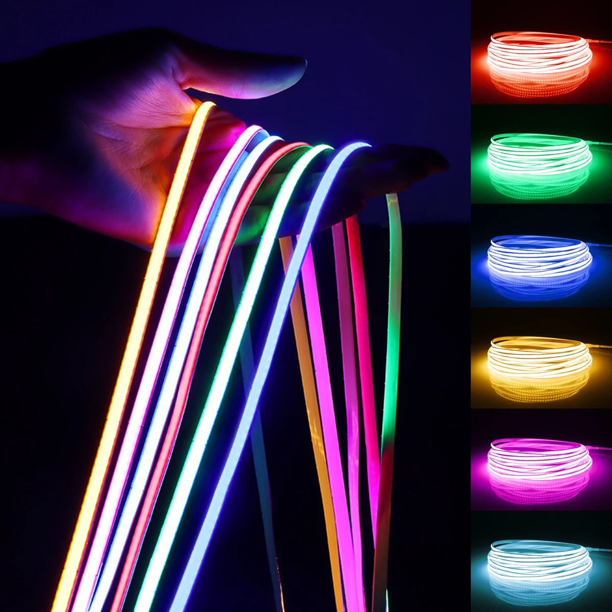 Sd6c5624c7f774f5e91add37ec31f2520x Super Bright FOB Single Color COB LED Strip Light Flexible 5MM B Width (New) - Image 1