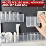 6 3 1 multifunctional wall mounted compartment storage box, no punching, convenient storage, suitable for (New)