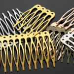 10 Pieces 5 Tooth Comb Base Gold Bronze Hair Clip DIY Jewelry Wedding (New)