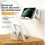 Portable Wall Mount Shower Phone Holder Adjustable Self Adhesive Cellphone Stand Universal Hands Fre (New)