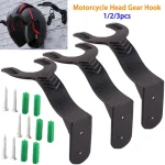 1 2 3 Motorcycle Head Gear Hook Motorcycle Helmet Holder Helmet Hook Wall Mount Football (New)