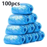 100 disposable waterproof shoe cover plastic non slip foot cover indoor PE padded shoe (New)