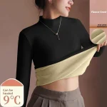 Womens Sweater Autumn Winter Retro with Velvet Lining Thickened Inner Wear Thermal Clothes (New)