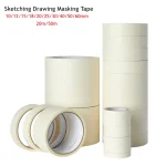 50m   20m Masking Tape White Color 12 18 60mm Single Side Tape Adhesive Crepe (New)