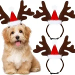 Christmas Decoration Pet Headwear Party Dress Up Antlers Hair Hoops Pet Supplies Christmas (New)