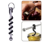 Bottle Opener Outdoor Mini EDC Cork Screw Red Wine Bottle Opener Keyring Tool (New)