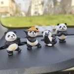 4 set Panda Design Car Ornaments Car Center Console Ornaments Office Desk Ornaments Small (New)