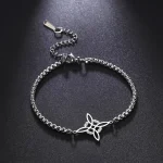 Skyrim Witchcraft Witch Knot Charm Bracelet Women Stainless Steel Box Chain Bracelets on (New)