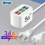 Elough 6 USB Charger Power Strip Desktop Fast Charging EU US Plug Wall Phone (New)