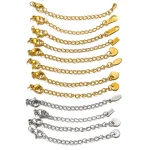 10 Stainless Steel Lobster Clasps Extension Extended Tail Chains for DIY Jewelry Making (New)