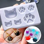 Small Cat Claw Crystal Epoxy Resin DIY Silicone Mold Cat Face Cat Claw (New)