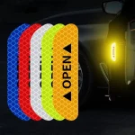 4 Reflective Car Door Sticker Safety Opening Warning Reflector Tape Decal Car Exterior (New)