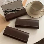 Vintage Coffee Eyeglass Case   Lightweight Portable Glasses Holder, Ideal for Travel and (New)