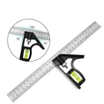 300mm Stainless Steel Angle Combination Square Ruler Mobile Horizontal Movable 45Degree Right Carpenter (New)