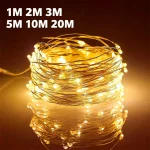USB Led Fairy Lights Copper Wire String 1 2 3 5 10 20M 200LED Holiday Lamp Garland For (New)