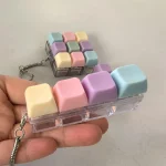 1 4 5 9 Button Keyboard Fidget Clicker Mechanical Keyboard Fidget Keychain For Gifts To Pass (New)