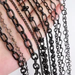 1Meter 2Meters Stainless Steel GunBlack Plated Chunky Chain DIY Men Punk Necklace Bracelet (New)