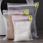Mesh Laundry Bag Coarse Net Zippered Laundry Wash Bags Dirty Clothes Lingerie Cleaning (New)