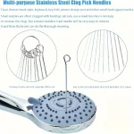 10 Stainless Steel Needle Shower Head Cleaning Brush Set, Suitable for Multi Size (New)