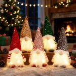 30cm Christmas Gnome Doll Elf with Led Night Light Christmas Decorations for Home (New)
