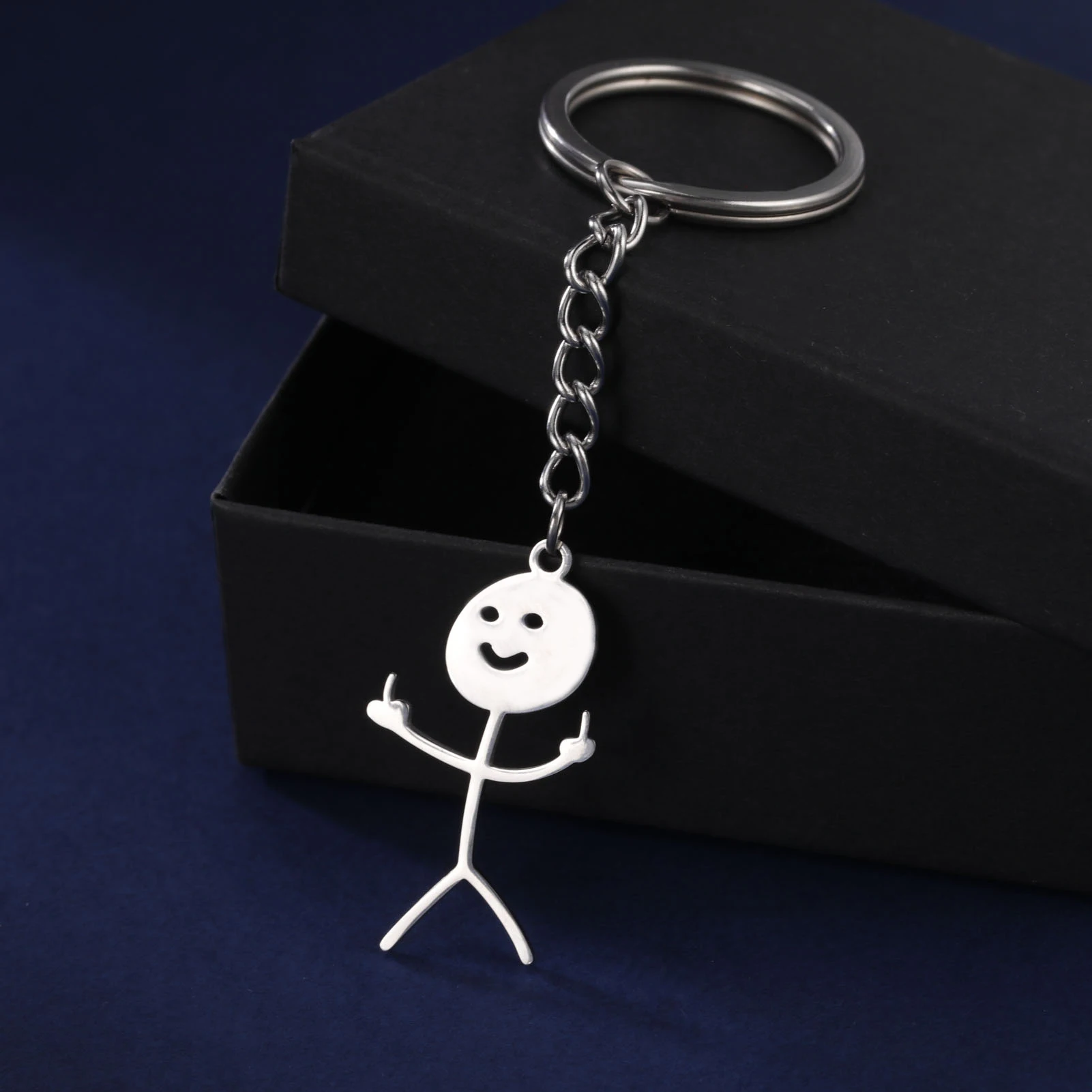 Sdd6f34dd137f48eaa917b15a83917647N Skyrim Funny Finger Stickers Hip Hop Fun Graffiti Pendant Keychain Stainless Steel Mens (New) - Image 1