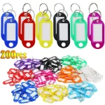 5 200 Plastic Key Tags with Split Keychain Ring Label Window for DIY Key (New)