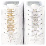 1 Pair Diamond AF1 Luxury Rhinestone Shoes Accessories Metal Buckle Charms Metal Laces (New)
