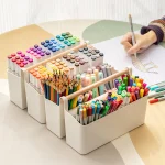 Portable Desktop Pen Holder Large Capacity Cute Marker Pen Stationery Storage Box Creative (New)