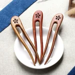 U Shape Hair Stick Hair Chinese Hairpins Styling Accessories Wooden Handmade Elegant Headwear (New)
