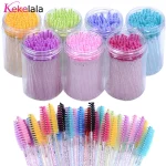 50 Bottle Eyelash Extension Brushes With Container Eyebrow Eye Lash Mascara Wands Spoolies In (New)