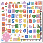 8 Sheets Alphabet Symbols Label Stickerï¼ŒColor Letter Diary Collage Material Stickers Decorative Sticker (New)