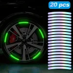 20 Car Wheel Luminous Stickers Reflective Stickers Luminous Fluorescent Color Wheel Decoration Motorcycle (New)
