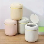 Mini Desktop Trash Can with Lid Garbage Waste Bin Organizer Bedroom Office Desk (New)