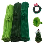 100 DIY Creative Twisting Rod Green Pipe Cleaner Craft,Thick Fluffy Suitable for DIY (New)