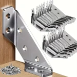 70 Heavy Duty Stainless Steel Corner Brackets 90Â° Angle Support with Screws Scratch Resistant Easy (New)