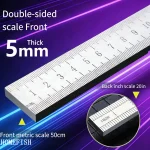 5mm Thick Stainless Steel Ruler | Tempered Car Safety & Measuring Tool | (New)