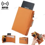 DIENQI Card Holder Men Wallets PU Leather RFID Blocking Slimwallet Fashion ID Cardholder (New)