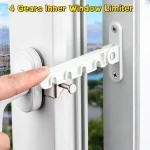 4 Gears Plastic Steel Window Limiter Latches Window Stopper Ventilation Inner Opening Limit (New)