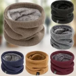 Warm Knitted Scarf Thickened Plush Windproof Winter Neck Gaiter Cold Weather Outdoor Sport (New)