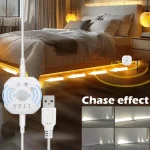 Motion Sensor Stair Neon Strip Lights With Chase Effect, USB Motion Activated Closet (New)