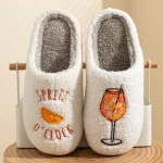 Womens Slippers Aperol Spritz OClock Cozy Comfy Fluffy Party Bridal Shower Mom Daughter (New)