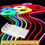 Neon LED Strip Battery Operated, 9Colors Neon Rope Lights With Battery Box Flexible (New)