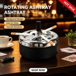 Cool Ashtray Stainless Steel Push Down Spinning Ashtray Self Cleaning Ashtray With Lid Cover (New)