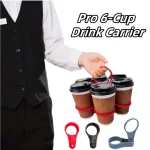Reusable Drink Carrier Foldable 6 layers Reusable Drink Holder with Handle Outside Portable Coffee (New)