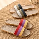 Fabric Unisex Slippers Summer Slip On Home Slippers Breathable Soft Indoor Slippers (New)