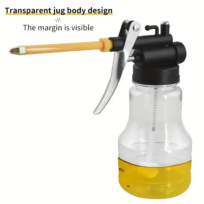 Se3c0f61f822c49dd9b6fad9e38f5cfb0s 250ml Transparent Oil Can Oiler Lubrication Oil Plastic Machine Pump High Pressure (New) - Image 1