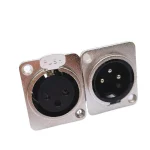 3Pin XLR Socket Male Female Panel Mount Chassis Socket Audio Microphone Jack Plug (New)