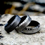 Vintage Odin Norse Viking Amulet Rune Rings For Men Cool Stainless Steel Celtic (New)