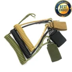 Tactical Anti lost Elastic Lanyard Rope Outdoor Spring Safety Strap Gun Rope For Key (New)